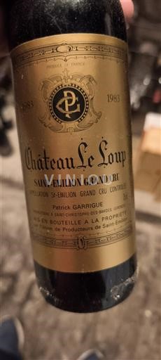 Bordeaux Saint-Émilion Grand Cru Grand Cru Château Le Loup 1983