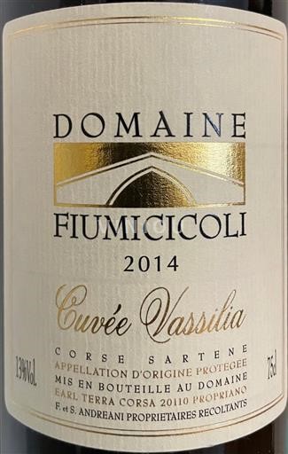 Corse Sartène Domaine Fiumicicoli Vassilia 2014