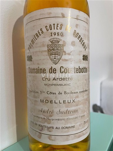 Bordeaux Premières Côtes de Bordeaux Domaine Courtebotte Cru Ardetto Monprimblanc 1980