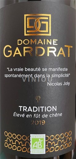 Bordeaux Blaye-Côtes-de-Bordeaux Domaine Gardrat Tradition 2019