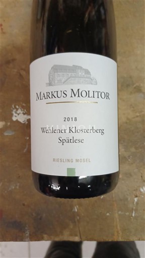 Mosel Moselle Markus Molitor Wehlener Klosterberg Spätlese 2018