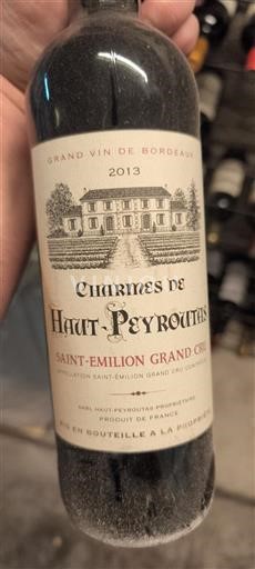 Bordeaux Saint-Émilion Grand Cru Grand Cru Haut-Peyroux Charmes de Haut-Peyroux 2013