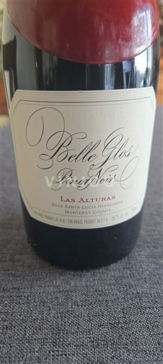 Vùng trồng nho được cấp phép California Santa Lucia Highlands Belle Glos Las Alturas 2012