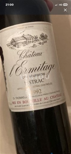 Burdeos Listrac-Médoc Château L'Ermitage 1992