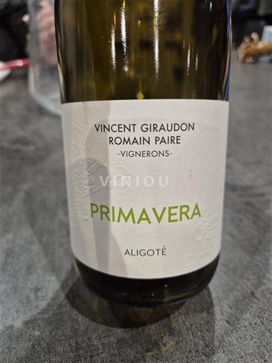 Burgund Bourgogne Aligoté Vincent Giraudon & Romain Paire Primavera 2023