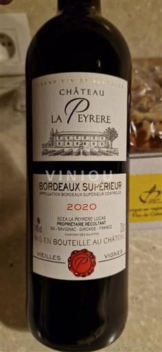 Burdeos Bordeaux superior Château La Peyrere Vieilles Vignes 2020