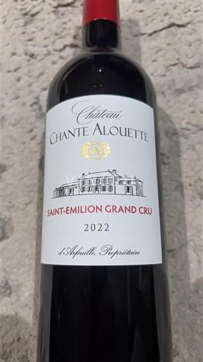 Bordeaux Saint-Émilion Grand Cru Grand Cru Château Chante Alouette 2022