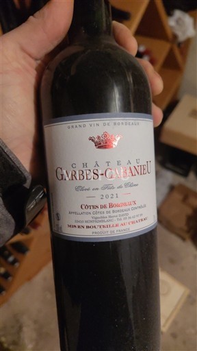 Bordeaux Côtes-de-Bordeaux Château Garbes-Cabanieu Élevé en fûts de chêne 2021