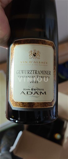 Alsace Gewurztraminer Vendanges Tardives Jean-Baptiste Adam Vendanges Tardives 2022