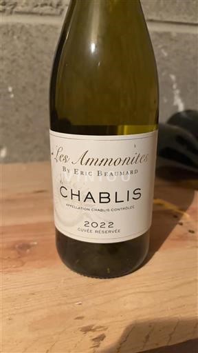 Burgundija Chablis Les Ammonites by Eric Beaumard Réservée 2022