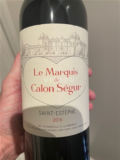 Bordeaux Saint-Estèphe Château Calon Ségur Le Marquis de Calon Ségur 2016