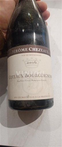 Vin Rouge sec Jérôme Chezeaux 2016 France Bourgogne Coteaux bourguignons AOC