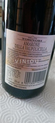 Benecija Amarone della Valpolicella Tenuta Tosinori 2020