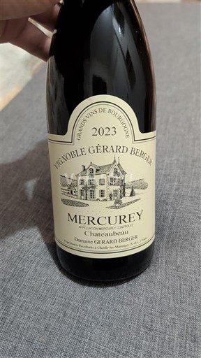 Viner Rouge sec Chateaubeau Vignoble Gérard Berger 2023 Frankrike Bourgogne Mercurey AOC
