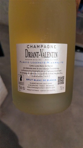 Champagne Driant-Valentin Blanc de Blancs Icke årgångsbetecknad