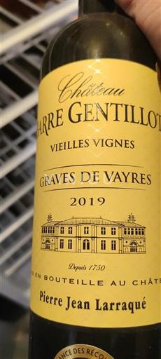 Bordeaux Graves-de-vayres Château Barreyre Gentillot Vieilles Vignes 2019