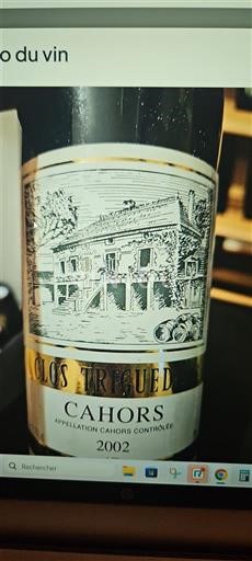 Tây Nam Cahors Clos Triguedina 2002