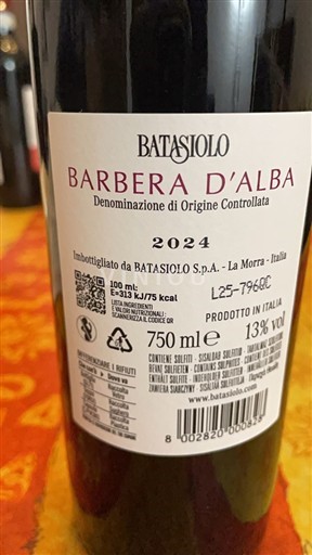Piemonte Barbera d'Alba Batasiolo 2024
