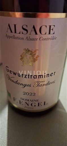 Alsácia Vendanges Tardives Domaine F. Engel Gewurztraminer Vendanges Tardives 2022
