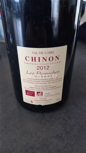 Thung lũng sông Loire Chinon Domaine La Noblaie Les Perruches 2012