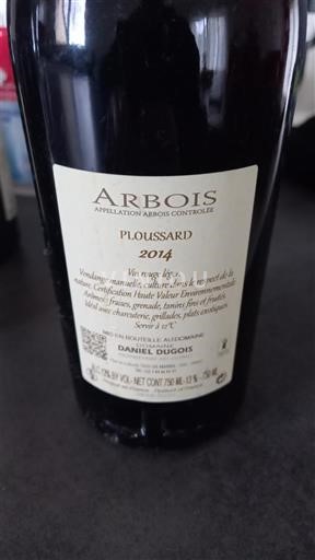 Jura Arbois Daniel Dugois Ploussard 2014