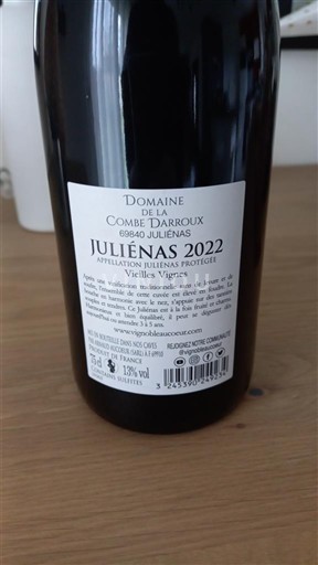 Beaujolais Juliénas Domaine La Combe Darroux Vieilles Vignes 2022
