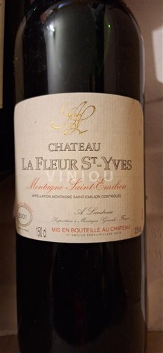 Bordeaux Montagne-saint-émilion Château La Fleur St-Yves 2001