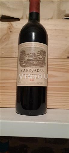 Bordeaux Pauillac Château Lafite Rothschild Carruades 1989