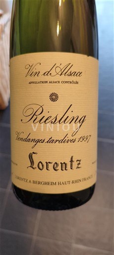 Alsácia Vendanges Tardives Lorentz Riesling Vendanges Tardives 1997