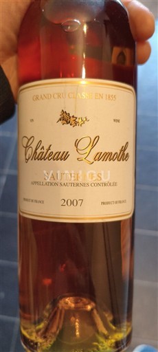 Bordeaux Sauternes Grand Cru Château Lamothe 2007