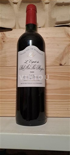 Bordeaux Blaye-Côtes-de-Bordeaux L' esprit de bel-air la royere L'Esprit 2009