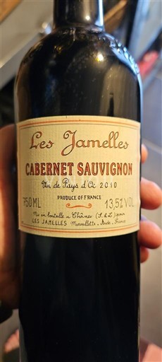 Languedoc e Roussillon Pays d'oc Les Jamelles Cabernet Sauvignon 2010