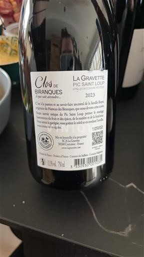 Languedoque Pic-saint-loup Clos de Biranques La Gravette 2023