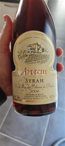 Alpes và các vùng Rhodanien Coteaux de l'Ardèche Syrah 2006