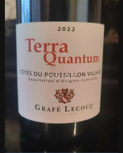 Roussillon Côtes du Roussillon Villages Grafé Lecocq Terra Quantum 2022
