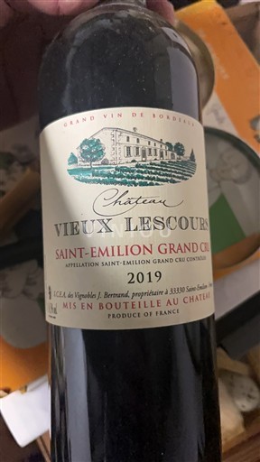 Bordéus Saint-Émilion Grand Cru Grand Cru Château Vieux Lescours 2019