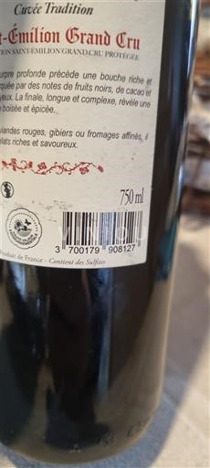 Bordeaux Saint-Émilion Grand Cru Grand Cru Tradition 2022