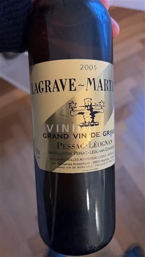 Bordeaux Pessac-Léognan Lagrave-Martillac 2005