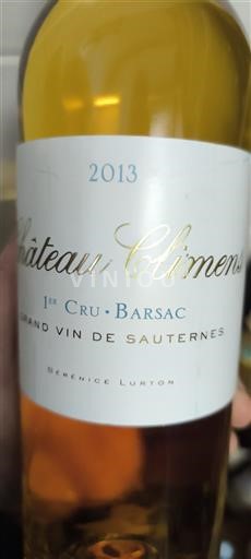 Bordeaux Barsac Château Climens 2013