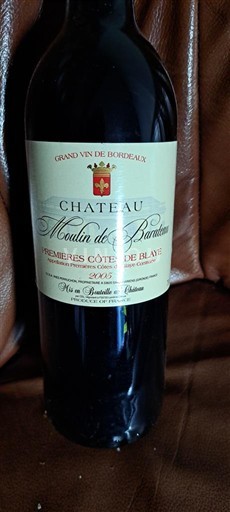 Vinos Rouge sec Château Moulin de Barrail 2015 Francia Burdeos No especificado AOC