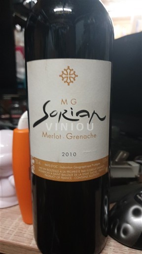 Languedoc in Roussillon Pays d'Oc MG Sorian Merlot-Grenache 2010