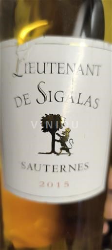 Bordeaux Sauternes Lieutenant de Sigalas 2015