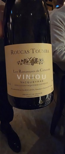 Rhônedalen Vacqueyras Roucas Toumba Les Restanques de Cabassole 2022