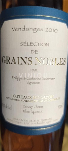 Loire Valley Coteaux du Layon Philippe & Catherine Delesvaux Sélection de Grains Nobles 2010