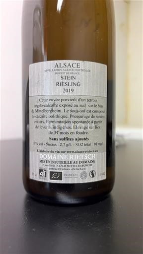 Alsasko Ryzlink Domaine Rietsch Stein Riesling 2019