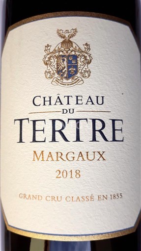 Bordeaux Margaux Château Tertre 5ème Grand Cru Classé 2018