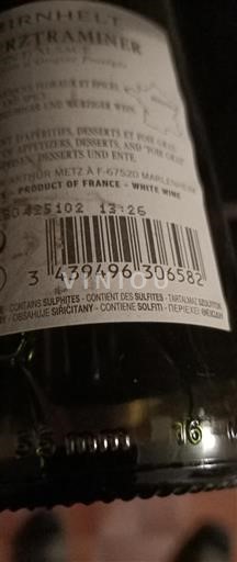 Víno Blanc sec Gewurztraminer Burnhelt Non millésimé Francie Alsasko Nespecifikováno AOC