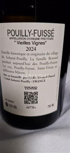 Bourgogne Pouilly-fuissé EARL Renaud Pascal Vieilles Vignes 2024