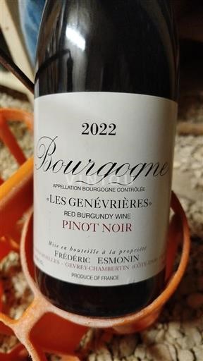 Viinit Rouge sec Les Genévrières Frédéric Esmonin 2022 Ranska Burgundi Bourgogne AOC