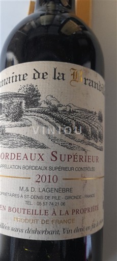 Burdeos Bordeaux superior Domaine La Brandille 2010
